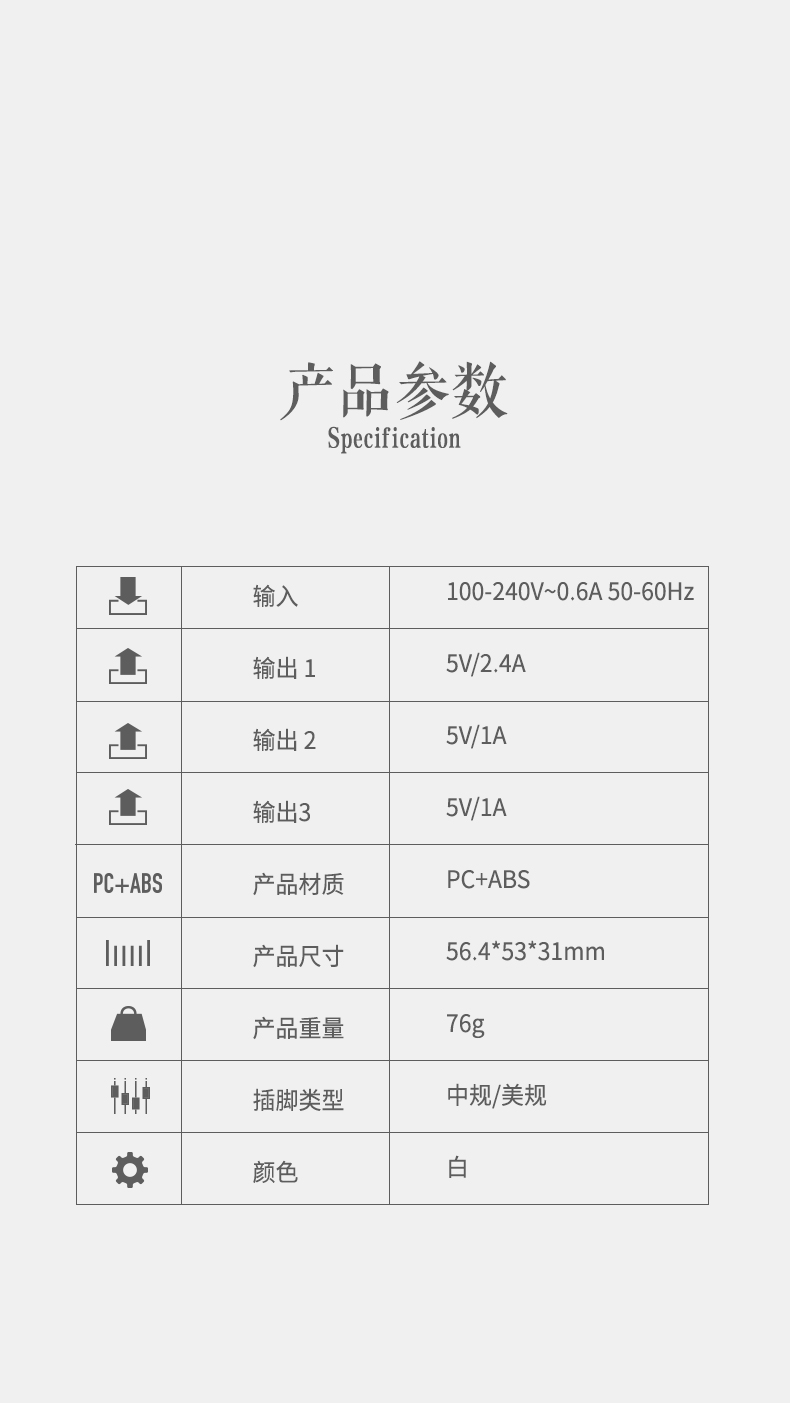 金威澎 VP08 三口充电头