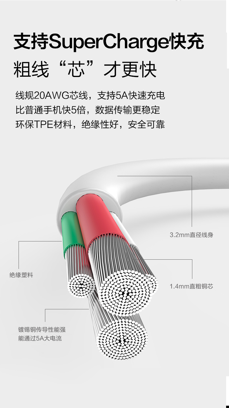 金威澎 VD27 5A超级快充数据线